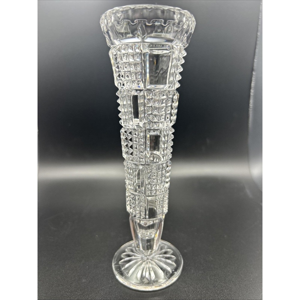 Crystal Vase Echt Bleikristall 24% Hand-Cut Lead  6.5"‎ West Germany